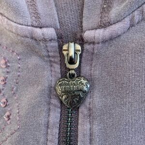 Vertigo Paris Lavender Hoodie with Heart Zipper